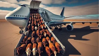 How to Export Thousands of Cattle by Plane - Modern Sheep and Cow Transportation Technology