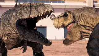 NEW REXY (Scarred T. Rex) VS DOMINION GIGA - Jurassic World Evolution 2