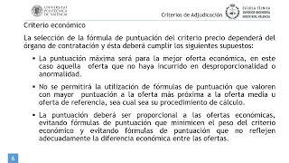 Ley de Contratos del Sector Público. Criterios de adjudicación | 7/9 | UPV