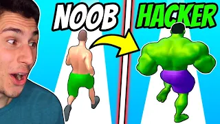 Weak Noob VS STRONG HACKER! | Muscle Rush