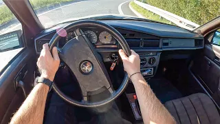 1990 Mercedes 190 W201 [1.8 I 109HP] | POV Test Drive #932 Joe Black