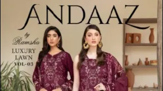 🥰💯%ORIGINAL PAKISTANI LAWN SUITS🔥ANDAAZA BY RAMSHA👌LUXURY LAWN EMB COLLECTION 🔥👌MB-7607473487