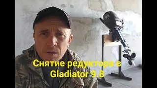 Китайский мотор Gladiator 9.8 как снять редуктор .