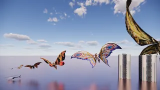 Flying Mothra evolution | 3D comparison