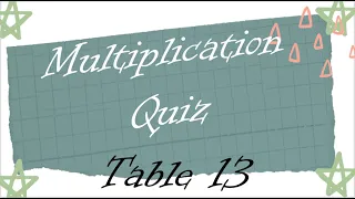 DODGING TABLE of 13 || Learn Multiplication Table of 13 | 13 Times Tables Flashcard Quiz