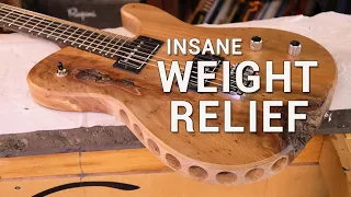 Is your Guitar too HEAVY?  Take a DRILL to it!! Weight Relief Insanity!!!