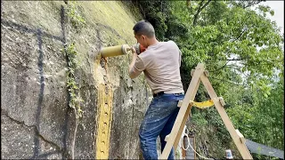 牛人半山中凿两层别墅，从荒山到梦想家园，经历了多少！Niuren construye una villa de dos pisos en las montañas