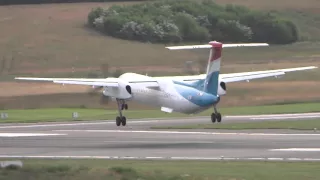 [LX-LGM] Luxair Dash 8 Q400 landing at Hamburg airport