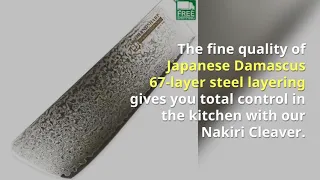 Damascus Steel Nakiri Cleaver   Perfectly Chop through Bones