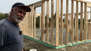 WALLS UP…OFF GRID CABIN IN THE WOODS BUILD   Ep 2