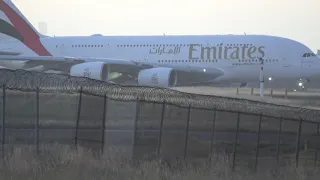 EMIRATES A380 SUPER TAKE OFF RWY 34 AT KILO HOT AIR BALLONS IN MELB SKYLINE✈️✈️✈️✈️✈️✈️✈️✈️