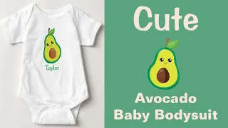 Cute Avocado Baby Bodysuit from Zazzle