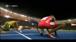 Unglaublich! Weltrekord Leichtathletik WM 2009 Berlin im 100m Sprint