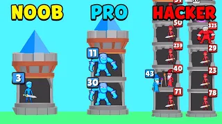 NOOB vs PRO vs HACKER - Hero Tower Wars