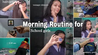 5:30 AM MORNING ROUTINE for School Girls🌿/ How to look more attractive in School🫧#school #selfcare