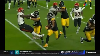 Jaylen Warren’s FEROCIOUS block sets up this Calvin Austin rushing touchdown! (Bengals @ Steelers)