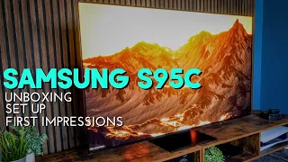 New 2023 Samsung S95C Unboxing Set Up & First Impressions | NEW DESIGN