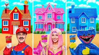 Défi de Maison Unicolore ! Sirène vs HUGGY WUGGY vs MARIO !