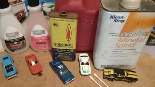 Hot Wheels Tampo or Decal Removal Solvent Test