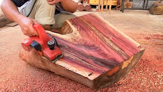 How To Handle A Giant Tree Stump Professionally: The Most Special And Sturdy Table Created Instantly