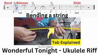 Wonderful Tonight -  Eric Clapton -  Ukulele Tutorial for the Guitar Riff @TeacherBob