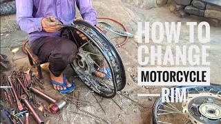 MOTORCYCLE RIM CHANGE | RIM BEND REPAIR | Xpulse 4V | Best mechanic for rim repair in Gurgaon