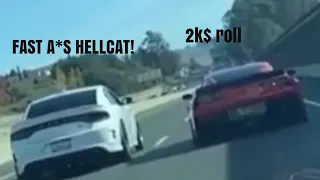 MAGNUSON 2650 C7 Z06 vs CRAZY FAST HELLCAT!! 2K$ dollar race