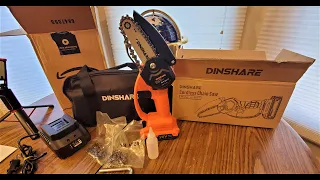 THE BEST WIRELESS MINI CHAINSAWS DINSHARE  CHAIN SAW ( EPISODE 3388 ) AMAZON UNBOXING VIDEO