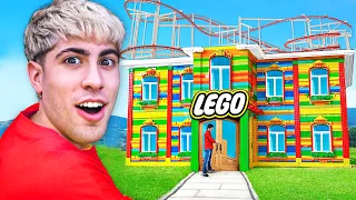 24 HOURS IN LEGO AMUSEMENT PARK !!