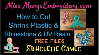 How to Cut Shrink Plastic Apply Rhinestones & UV Resin | #silhouettecameo #shrinkplastic #uvresin