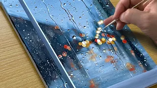 Rainy Day Painting / Acrylic Painting for Beginners / STEP by STEP