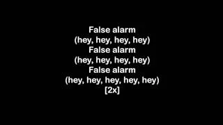 The Weeknd - False Alarm (Official Lyrics Video)