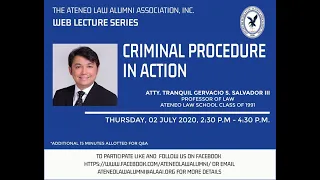 Criminal Procedure in Action by Atty. Tranquil Gervacio S. Salvador III