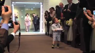 Cutest ring bearer walking down the aisle