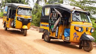 PIAGGIO Ape "Auto Rickshaw 3 Wheeler" Driving in Mud road in village | Tuk Tuk Vs Pit Road video