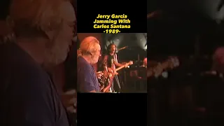 Jerry Garcia jamming with Carlos Santana - 1989 - #jerrygarcia #santana #music #shorts