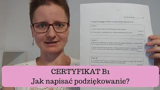 CERTYFIKAT B1: Jak napisać podziękowanie?