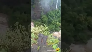 waterfall at Ajanta caves #heavy rainfall at world heritage