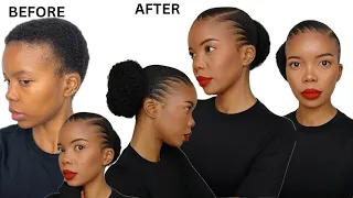 HOW TO CREATE A BUN ON EXTREMELY SHORT 4C NATURAL HAIR | NO HEAT| BEGINNER-FRIENDLY HAIR TUTORIAL