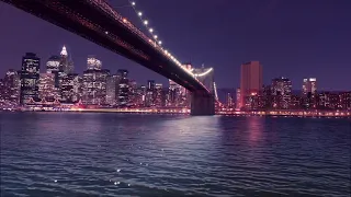 Brooklyn Bridge & Hudson River Cityscape | Soothing East River Sounds for Relaxing and Studying