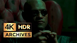 The Matrix [ 4K - HDR ] - Neo Meets Morpheus, Blue Pill or Red Pill (1999)