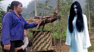 Single mother in danger in the forest - Start building a chicken coop with simple bamboo