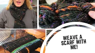 Rigid Heddle Loom Beginner Project-Weave an Art Yarn Scarf With Me!