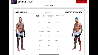 Nate Maness vs Mateus Mendonca Prediction #ufcvegas80