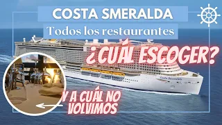 Todos los restaurantes del Costa Smeralda. Todos los detalles: horarios, precios y problemas