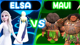 Frozen Elsa Vs Maui - Tiles Hop! Let It Go - You're Welcome!