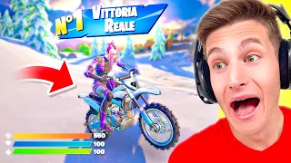 GIOCARE TUTTA LA PARTITA SULLA MOTO E VINCERE SU FORTNITE!