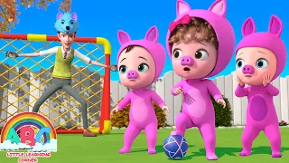 Three Little Pigs Playing Football | Nursery Rhymes & Kids Songs | Abc Little Learning Corner