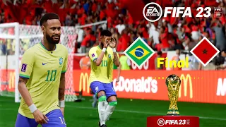 FIFA 23 - World Cup Brazil vs Morocco | FIFA World Cup 2022 Final Match | PC Gameplay [4K]