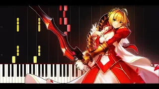 Fate/Extra Last Encore - OP (Full) Bright Burning Shout [Piano tutorial + SHEETS] // Synthesia